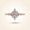 Marquise Cut Diamond Engagement Ring with Cluster and Marquise Side Accents