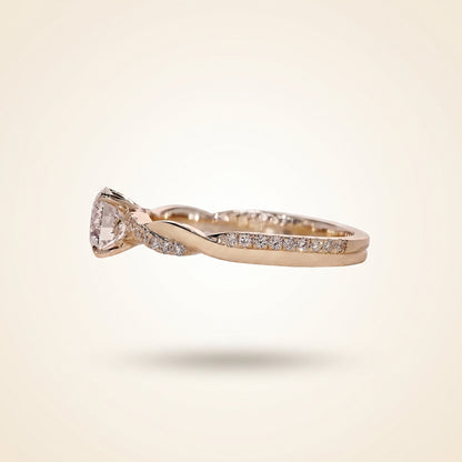 Round Cut Twisted Vine Diamond Engagement Ring