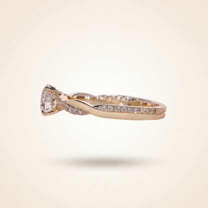 Round Cut Twisted Vine Diamond Engagement Ring