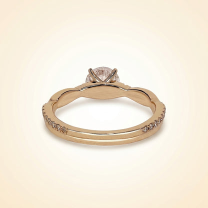 Round Cut Twisted Vine Diamond Engagement Ring