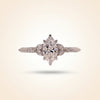Marquise Cut Diamond Engagement Ring with Leaf Cluster Side Stones
