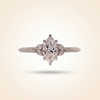 Marquise Cut Diamond Engagement Ring with Leaf Cluster Side Stones