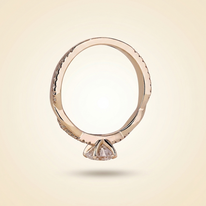 Round Cut Twisted Vine Diamond Engagement Ring