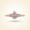 Pear Cut Three Stone Diamond Engagement Ring