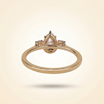 Pear Cut Three Stone Diamond Engagement Ring