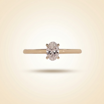 Oval Cut Solitaire Diamond Engagement Ring