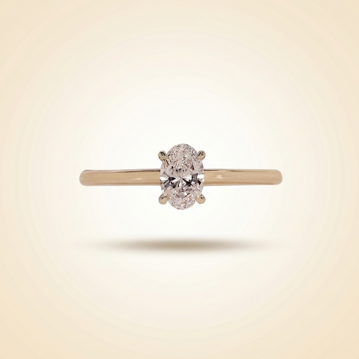 Oval Cut Solitaire Diamond Engagement Ring