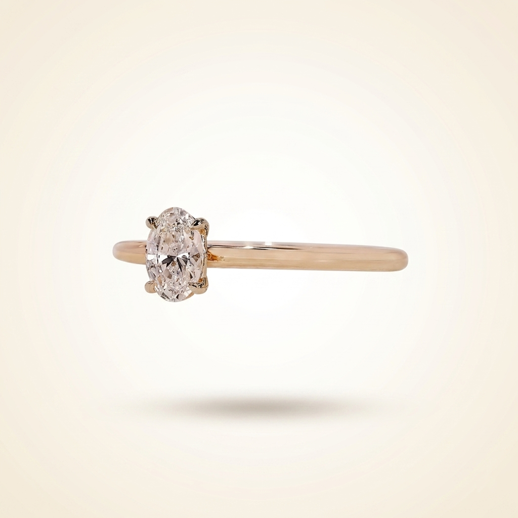 oval cut solitaire diamond engagement ring