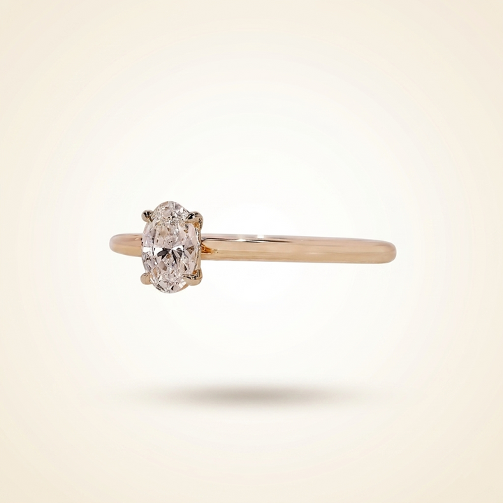 Oval Cut Solitaire Diamond Engagement Ring