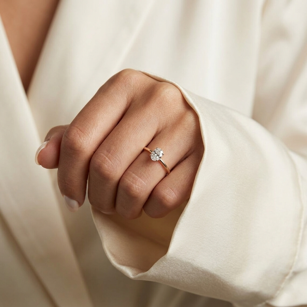 oval cut solitaire diamond engagement ring