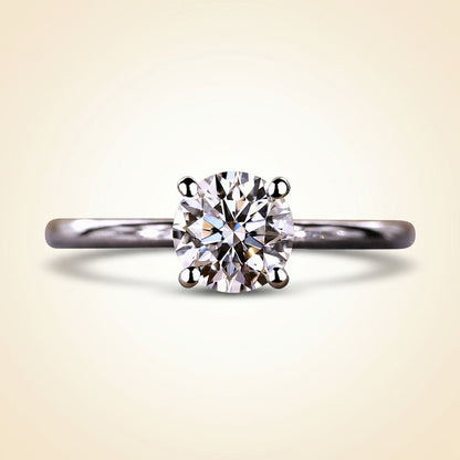 Round Cut Hidden Halo Diamond Engagement Ring