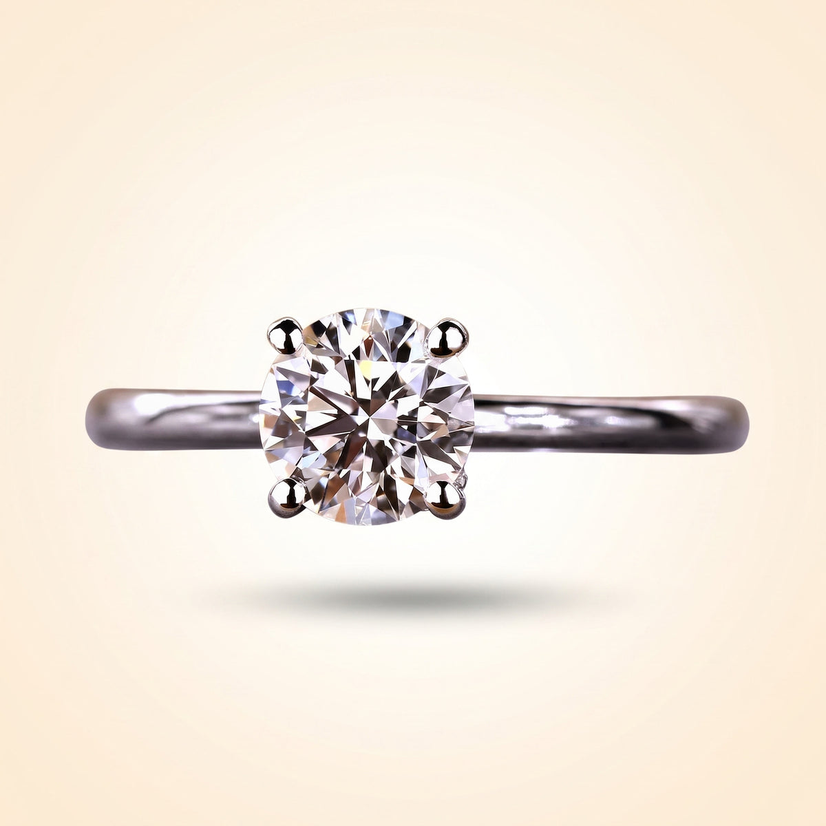 round cut hidden halo diamond engagement ring
