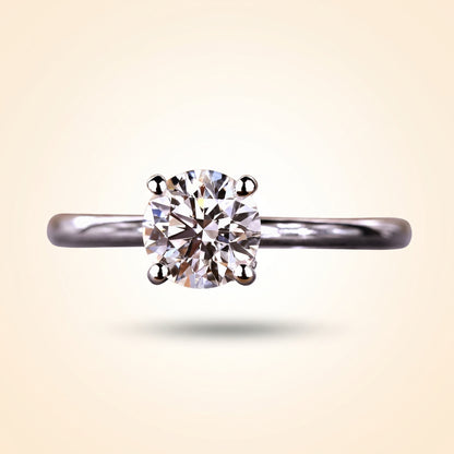 Round Cut Hidden Halo Diamond Engagement Ring
