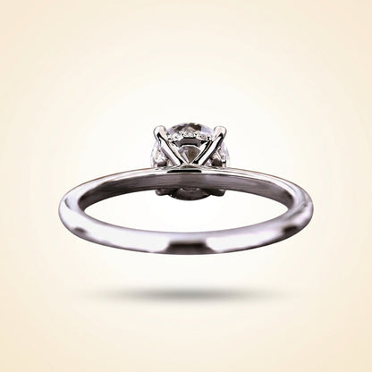 Round Cut Hidden Halo Diamond Engagement Ring
