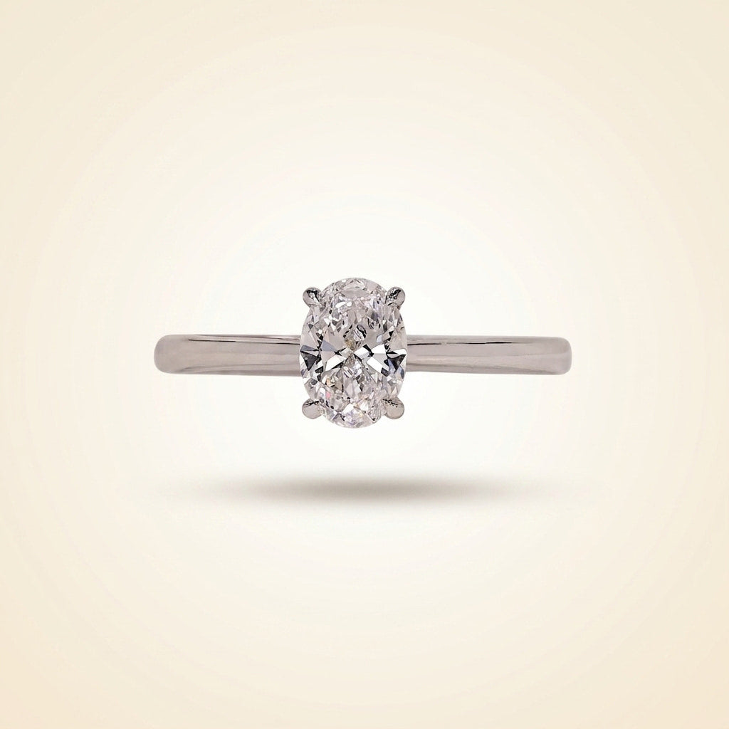 oval cut solitaire diamond engagement ring