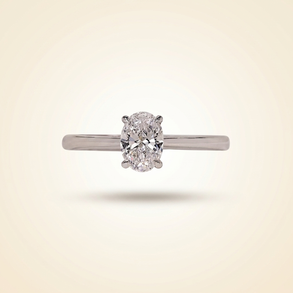 oval cut solitaire diamond engagement ring