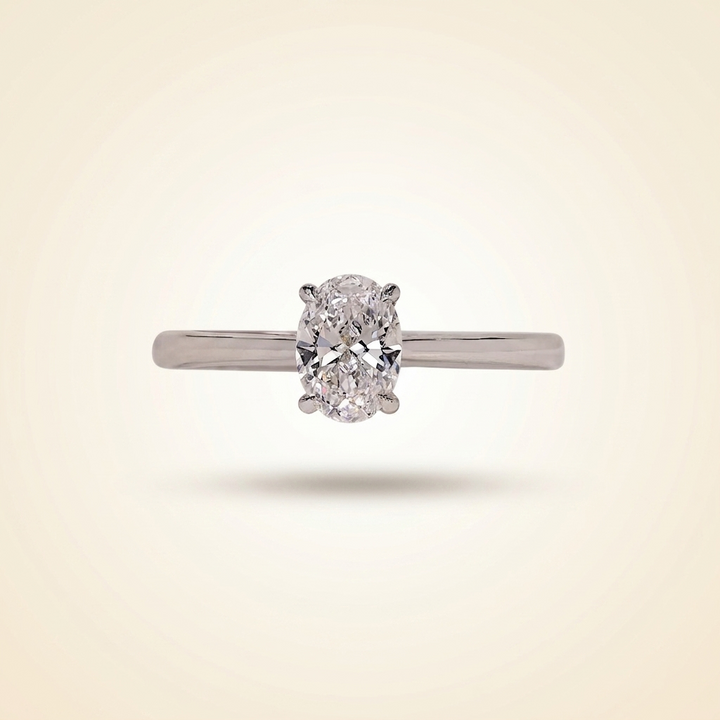 Oval Cut Solitaire Diamond Engagement Ring