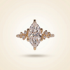 Marquise Cut Diamond Engagement Ring with Cluster Side Accent