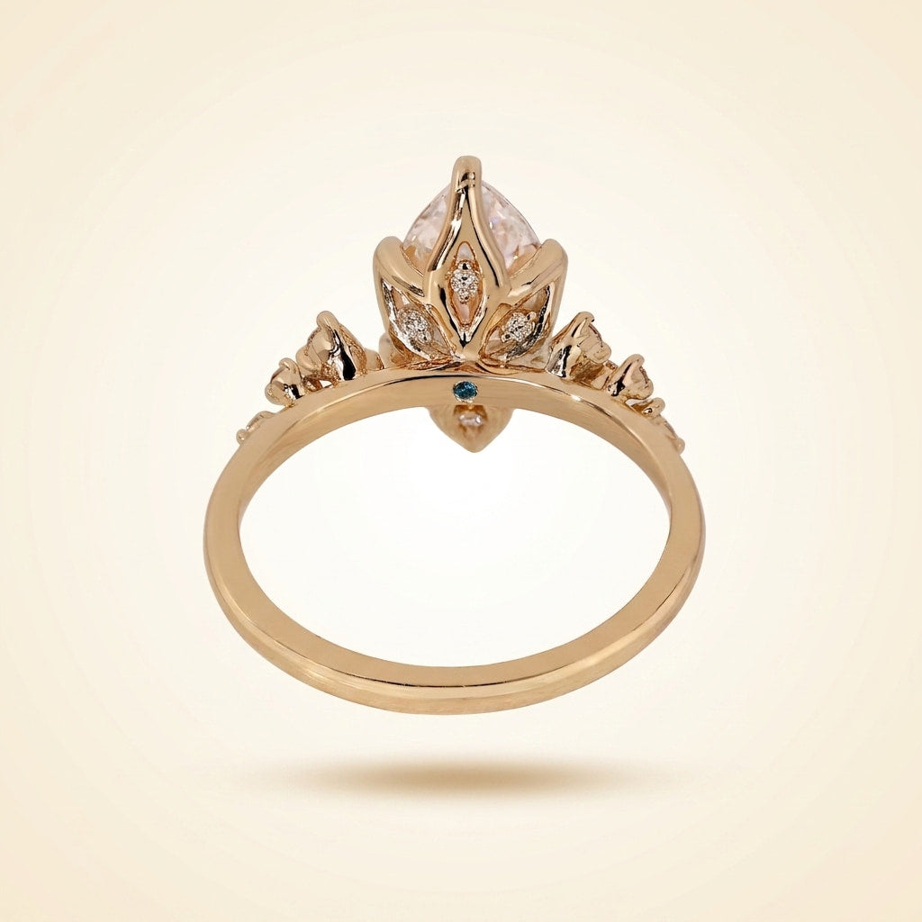 marquise cut diamond engagement ring with cluster side accent