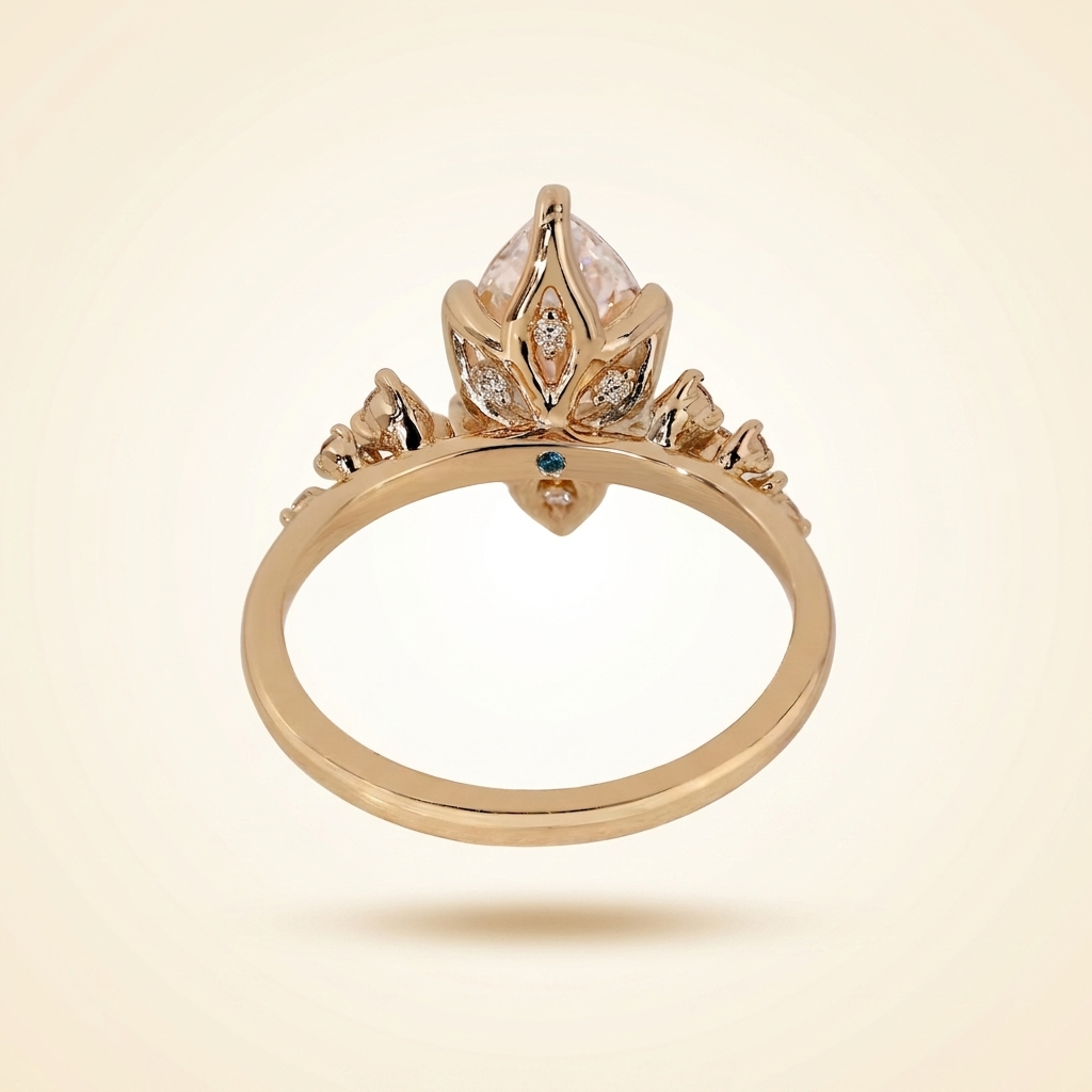 marquise cut diamond engagement ring with cluster side accent