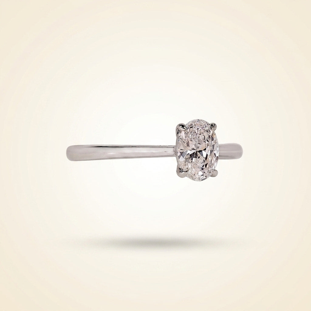 oval cut solitaire diamond engagement ring