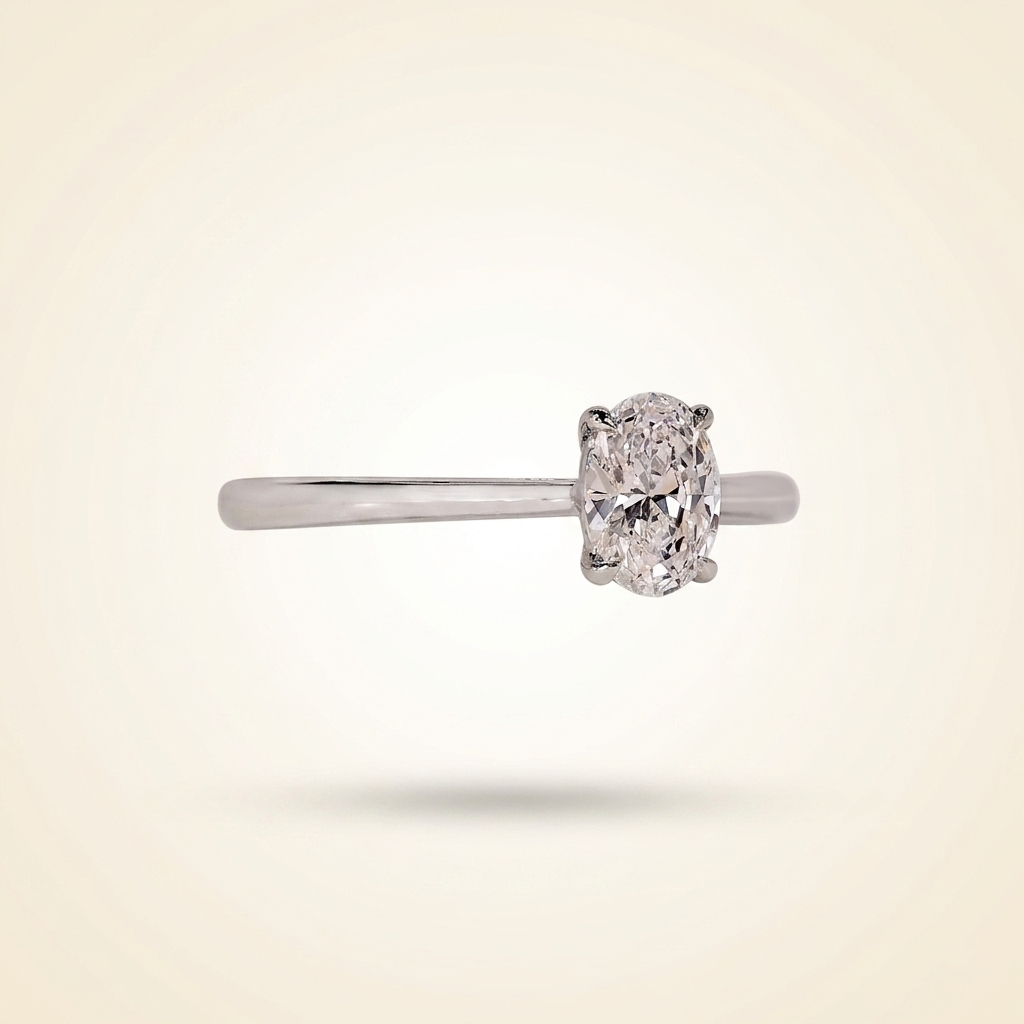 oval cut solitaire diamond engagement ring
