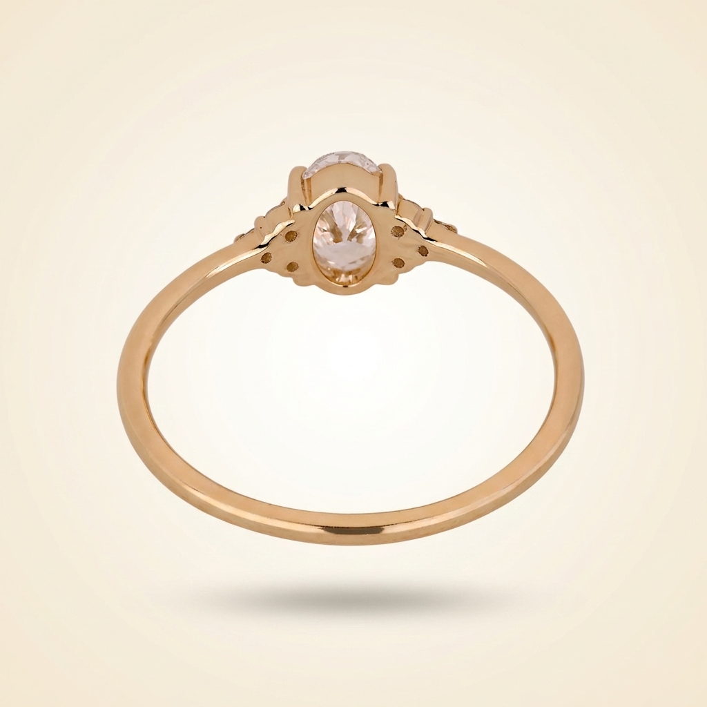 oval cut diamond engagement ring with cluster side accents