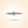 Round Cut Diamond Engagement Ring with Vine Accent Band
