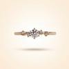 Round Cut Diamond Engagement Ring with Vine Accent Band