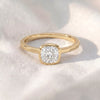 Cushion Cut Bezel Set Lab Diamond Engagement Ring