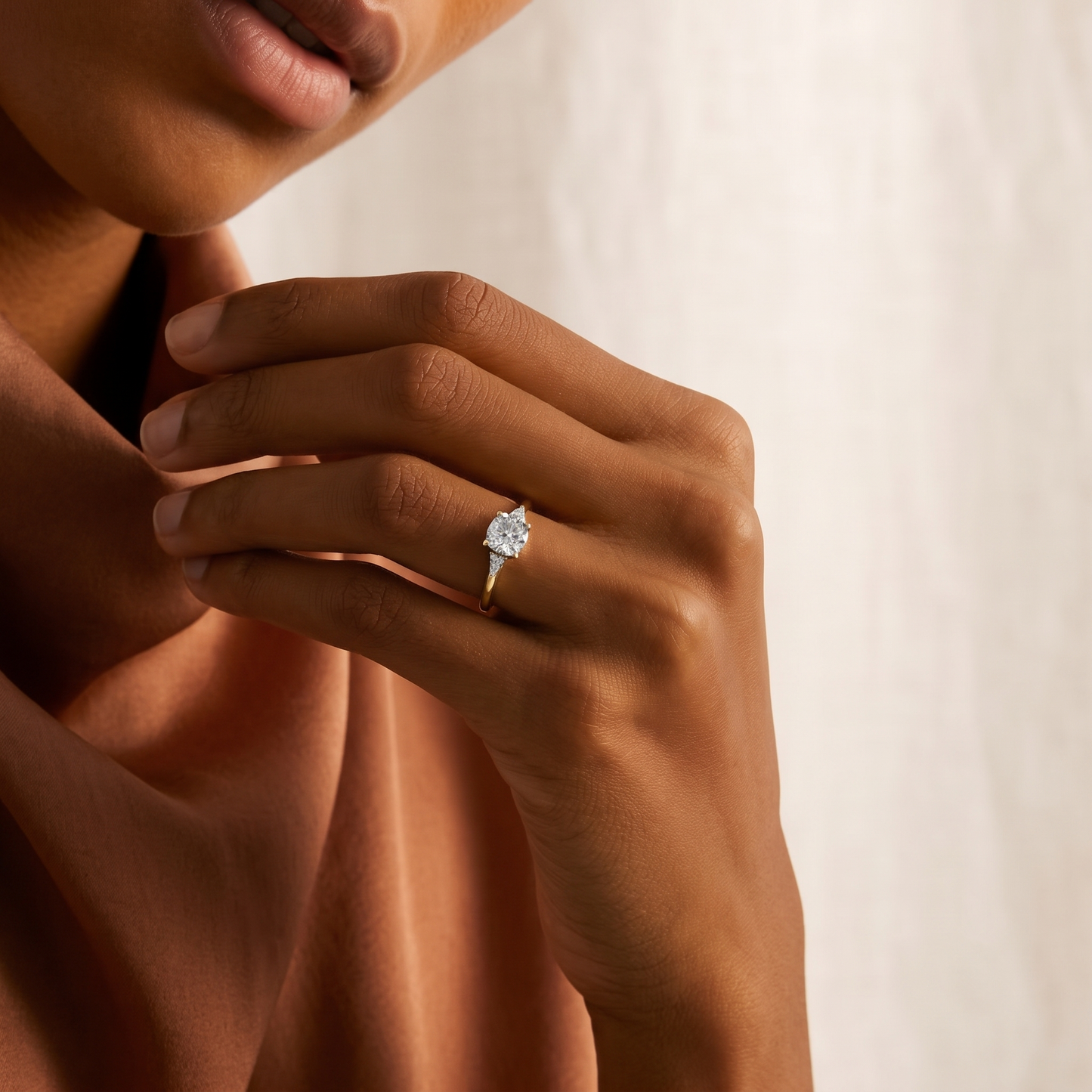 cushion cut cluster side stone lab diamond engagement ring
