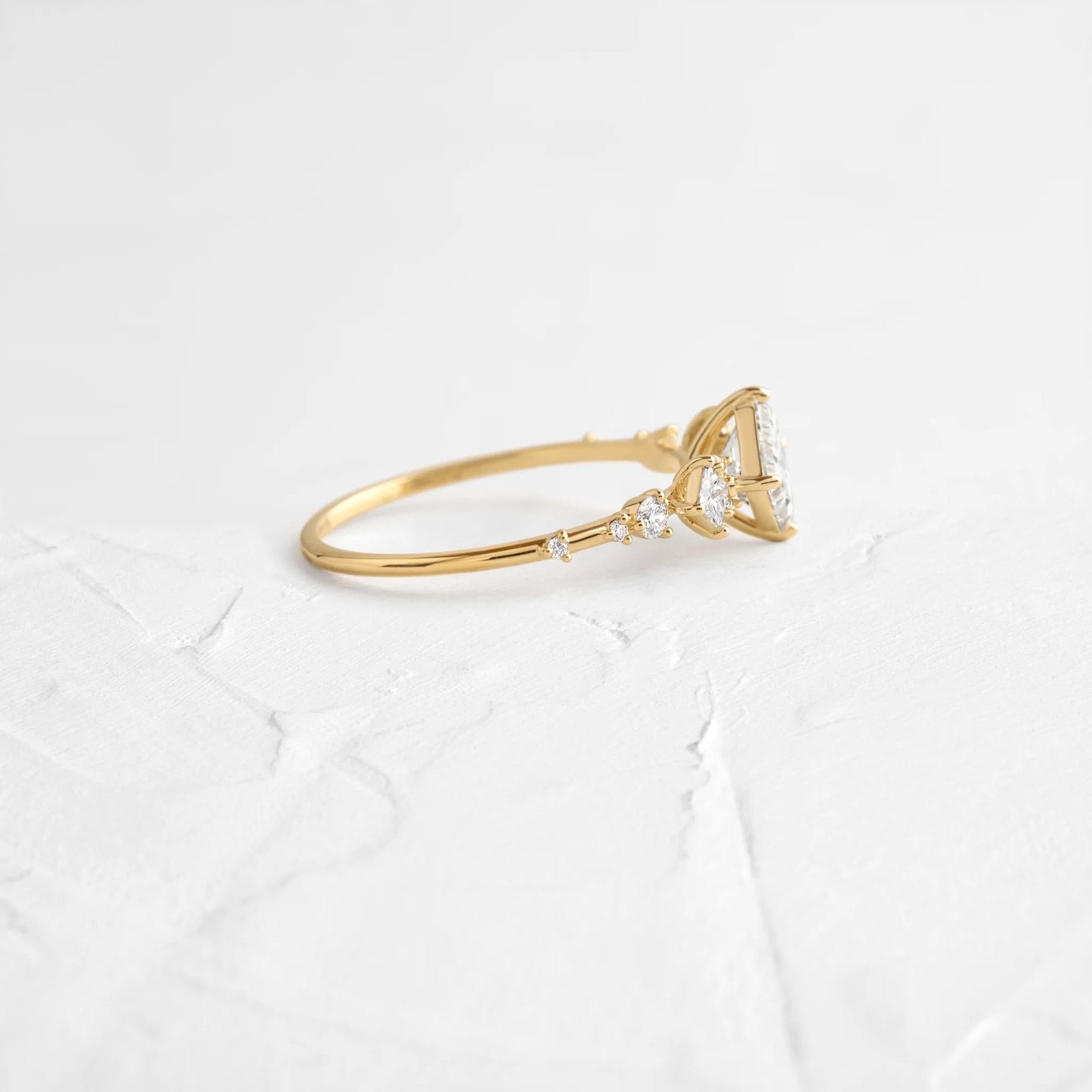 princess cut lab grown diamond multi stone engagement ring