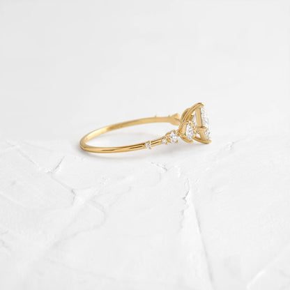 Princess Cut Lab Grown Diamond Multi Stone Engagement Ring