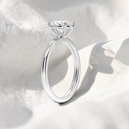 14K Gold 1 Carat Oval Cut Lab Grown Diamond Solitaire Engagement Ring