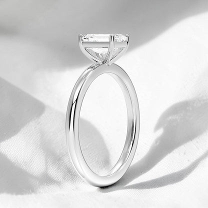 14K Gold 1 Carat Emerald Cut Lab Grown Diamond Solitaire Engagement Ring