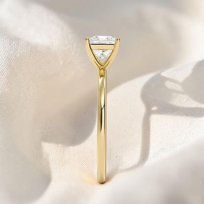 14K Gold 1 Carat Princess Cut Lab Grown Diamond Solitaire Engagement Ring