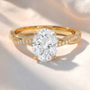 Oval Lab Grown Diamond Twisted Pavé Engagement Ring